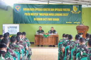 Prajurit Kodim Way Kanan terima sosialisasi operasi Gaktib dari Denpom