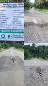 Pekerjaan pembangunan Jalan Bernah Kalicinta Diduga Tidak ada pengawasan dari PUPR Lampung utara, Baru Seumur Jagung Sudah Rusak Pengerjaan Asal jadi