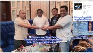 Aneh! Perayaan HUT Ketua DPRD Lampung Utara Berbeda Dengan KTP