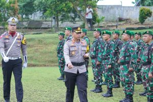 Polres Lampung Utara Laksanakan Apel Gelar Pasukan Operasi Keselamatan Krakatau 2023