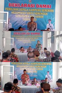 Deklarasi Damai Calon Kepala Kampung SeKecamatan Umpu Semenguk kabupaten Waykanan