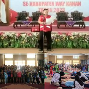 Sekretaris PMI Way Kanan lantik Pengurus Palang Merah Remaja Tingkat Madya / SLTP Sekab Way Kanan.