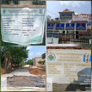 Pembangunan Rabat Beton Diduga Asal Jadi, Oknum PJ Kakam Tanjung Bulan Meraup Untung