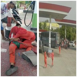 Sedang Duduk, Petugas operator SPBU Meninggal Usai Ditabrak Bus Pariwisata
