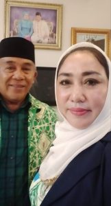 Hj. Rizki Puspa Dewi. SE., MM Ketua DPC APDESI Lampung Utara Hadiri Kunker AHY Di-kediaman Pribadi Mantan Gubernur Lampung