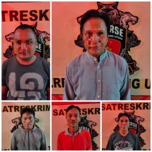 Lima Pelaku Judi Togel di ringkus Tim TEKAB 308 Sat Reskrim Polres Lampung Utara