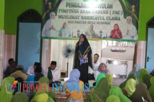 Wakil Ketua TP-PKK Kabupaten Lampung Utara Hj. Devriyana Marda Ardian Saputra, S.Kom., menghadiri Pengajian Triwulan Muslimat Nadlatul Ulama (NU) di Desa Tanjung Harapan