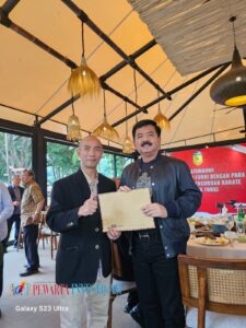 Ketum PB Lemkari H. Leonardy Harmainy yang Juga Ketua Badan Kehormatan DPD RI Mengucapkan Selamat kepada Marsekal Hadi Tjahjanto Jabat Ketum PB Forki Kedua Kali