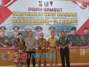 Hadiri Pisah Sambut Kapolres Way Kanan dan Komandan Skadron 12/Serbu, Ketua SMSI mengucapkan selamat datang dan bertugas di Bumi Ramik Ragom Way Kanan