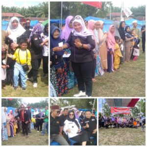 IBu Kemiliya malik ikut Serta menghadiri Gebyar Budaya dan berbagi sesama, Serikat Media Siber Indonesia (SMSI) dimulai bersama Kuda Kepang Mekar Bhakti Kampung Umpu Bhakti.