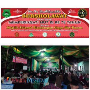 Dalam rangka memperingati Hari Ulang Tahun Ke-78 Republik Indonesia, Pondok Pesantren Roudlotussholihin 6 bersama dengan Majelis Shalawat Blambangan Umpu,