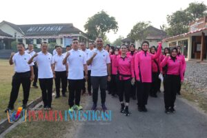 Memeriahkan HUT Republik Indonesia Ke 78 , Polres Way Kanan Gelar Olahraga Bersama