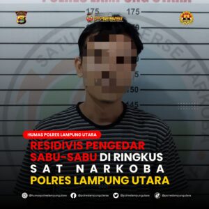 Sat Narkoba Polres Lampung Utarq Tangkap Seorang Residivis Pengedar Sabu-Sabu