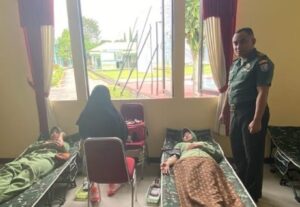 Kodim 1204/Sanggau berkolaborasi dengan Palang Merah Indonesia (PMI) Kabupaten Sanggau