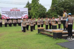 Polres Way Kanan Gelar Upacara Pelantikan Kabaglog Hingga Sertijab Kabagren, Kasatresnarkoba dan Kapolsek