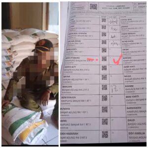ALANGKAH RAKUS : Oknum Kepala kampung Banjar Agung ternyata selama ini Terima Bantuan Beras Cadangan Pangan Pemerintah (CPP)