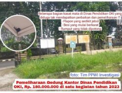 Dana Pemeliharaan, Gedung Kantor Dinas Pendidikan OKI Diduga Habis Dimakan Tikus