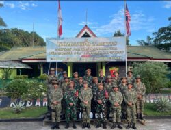 Satgas Pamtas RI-Malaysia Yonarmed 16/TK Menerima Kunjungan CO Rejimen Keempat Kor Armor Diraja Malaysia di Makotis Entikong,