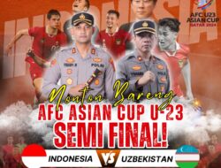 Polres Lampung Utara Gelar Nobar Semifinal Piala Asia U23 Indonesia vs Uzbekistan