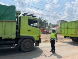 Satlantas Polres Lampung Utara Antisipasi Macet Putar Balik Batu Bara