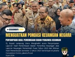 Pj. Bupati Lampung Utara Hadiri Penyerahan LHP LKPP dan IHPS II Tahun 2023