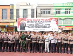 Kapolres Sanggau Di Wakili Waka Memimpin Apel Pasukan Operasi Patuh Kapuas 2024 Rangka Cipta Kondisi Kamseltibcarlantas