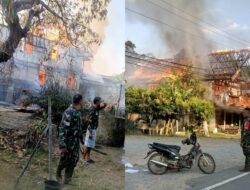 Babinsa Koramil 03/Beduai Kodim 1204/Sanggau Gerak Cepat Bantu Rumah Warga Kebakaran