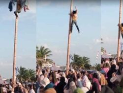 Lomba Panjat Pinang HUT RI ke 79 di Tanjung Senai Menelan Korban Remaja Putri Jatuh Panitia Bungkam