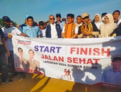 Meriah ! Jalan Sehat Muara Sungkai Bersama Paslon Bupati Dan Wakil Bupati Lampura Har-Li
