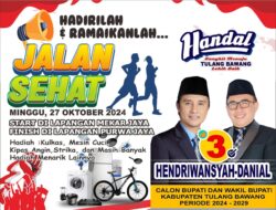 Paslon Bupati dan Wakil Bupati No Urut 3 “HANDAL” Jalin Silaturahmi Dengan Mengadakan Jalan Sehat