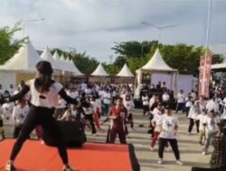 Komisi Pemilihan Umum (KPU) KAB.OKU Gelar Senam Sehat Menuju Pilkada Serentak Tahun 2024