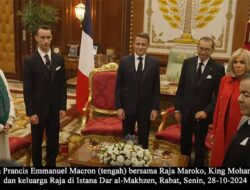 Raja Maroko King Mohammed VI Sambut Kunjungan Kenegaraan Presiden Prancis Emmanuel Macron di Dar al-Makhzen