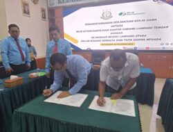 Penandatanganan Perjanjian Kerjasama antara BPJS Ketenagakerjaan Lampung Tengah dan Kejaksaan Negeri Lampung Utara