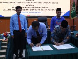 Penandatanganan Perjanjian Kerjasama Antara Kementerian Agama Kabupaten Lampung Utara dengan Kejaksaan Negeri Lampung Utara