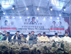 Cagub – Cawagub Mirza – Jihan Dan Cabup – Cawabup Hamartoni – Romli Hadiri Sholawat Dan Tasyakuran Prabowo Presiden Di Lapangan Dwikora
