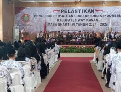 Machiavelli Herman Tarmizi, S.STP.,M.Si Dilantik Jadi Ketua PGRI Kabupaten Way Kanan