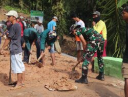 Penimbunan dan Perapian Jalan Lingkar TMMD ke 123 Kodim 0412/LU di Desa Subik