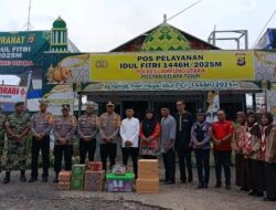 Wakil Bupati Lampung Utara Bersama Kapolres Tinjau Pospam Kelapa Tujuh