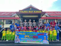 Polisi Sahabat Anak, Ratusan Anak TK di Blambangan Umpu Kunjungi Polres Way Kanan