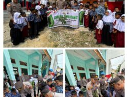 Polsek Bukit Kapur Laksanakan Program Greend Policing 2025 Gelar Penanaman Pohon Di SDN 05 Kelurahan Bukit Nenas