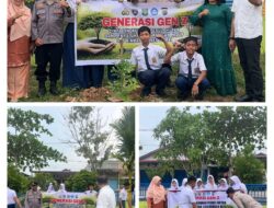 Polsek Dumai Barat Tunjukan Komitmennya Bentuk Generasi Peduli Lingkungan Gelar Penyuluhan Penanaman Pohon Di SMPN 7 Dumai