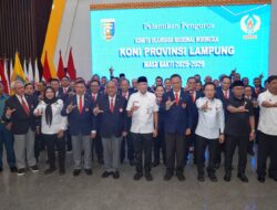 Dikukuhkan, Gubernur Dorong Peran Aktif KONI Pada Pembangunan Bidang Olahraga