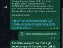 ‎Dinas Pendidikan Lampung Utara Bungkam Terkait Dugaan Korupsi Dana PKBM HABIBUSSALAM