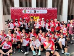 Bupati Ayu Asalayiah dan Plt Ketua PMI Way Kanan ikut serta PMI RUN 4 Humanity dalam rangka HUT PMI 80