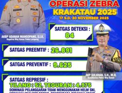 Operasi Zebra Krakatau 2025, Satlantas Polres Way Kanan Tegur Ribuan Pelanggar dan 52 Lainnya Ditilang