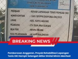 Pemborosan Anggaran, Proyek Rehabilitasi Lapangan Tenis OKI Hampir Setengah Miliar Dinilai Minim Manfaat