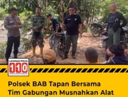 Tindak Tegas Tambang Emas Ilegal: Polsek BAB Tapan Bersama Tim Gabungan Musnahkan Alat Tambat di Kawasan Hutan Lindung TNKS