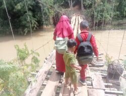 Siswa SD Terjatuh di Jembatan Gantung Rapuh, Warga Harap Pemkab Tanggamus Segera Bertindak