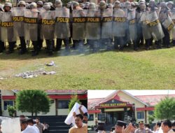 Jelang May Day, Polres Way Kanan Gelar Latihan Dalmas Tingkatkkan Kemampuan Personel
