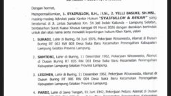 56 Warga Dusun Buring Desa Sukabaru Kecamatan Penengahan Kabupaten Lampung Selatan Tuntut Pembayaran Tanah Digusur Proyek Jalan Tol Trans Sumatera 